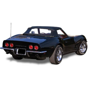 Fits Chevrolet Corvette 1968-1975 Convertible Soft Top Black Pinpoint Vinyl - Picture 1 of 3