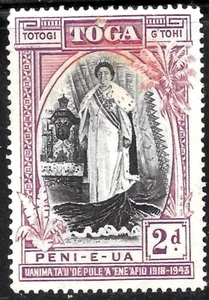1938 TONGA SC#71🔥QUEEN SALOTE🔥MNG🔥 VF - Picture 1 of 2