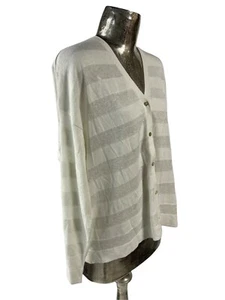 EMRECO Womens Cardigan Top Size XL 18 White Cotton Knit EU46 NEW RRP £49 - Picture 1 of 11
