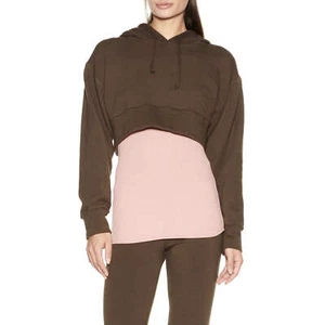 Riller & Fount Maisie Cropped Hooded Fleece Sweatshirt - Picture 1 of 6