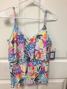 Caribbean Joe Womens Ruffle Tankini Bathing Suit Size 14 - Picture 1 of 6