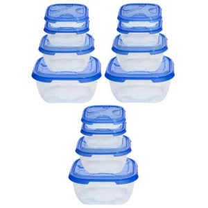3x 4er Packung Frischhaltedose Aufbewahrungsbehälter Vesperdose Picknickbox Blau - Bild 1 von 4