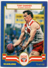 1986 AFL VFL SCANLENS FOOTBALL CARD- 73 Tony DANIHER (SYDNEY) NM/EXCE