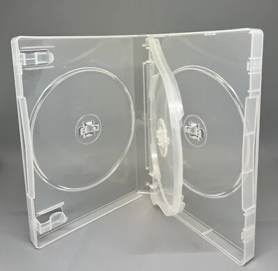 SALE! 2 TOP QUALITY 27MM MULTI-4 DISC DVD CASE, M-LOCK HUB, CLEAR, 4DVD3-CLR-OS