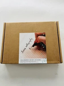 NEW Brit + Co Calligraphy 101 Kit And E Class Pen Holder Ink Nib Ink Pot Set - Picture 1 of 2