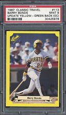 1987 Classic Yellow  Green Back Barry Bonds Rookie RC   MINT PSA 9 oc PIRATES