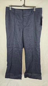 Womens CHAPS Dark Blue Straight Leg Cropped Dress Casual Pants Size 16 NWT 70.00 - Picture 1 of 7