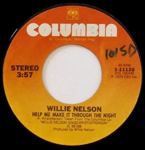 NELSON WILLIE VG "HELP ME MAKE THRU NITE" 1979 US COLUMBIA STOCK 45  (DIFF COPY) - Imagen 1 de 1