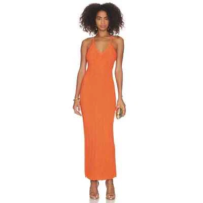 Ronny Kobo Womens Daylann Crisscross Back Straps Knit Dress Tangerine Size M - Image 1 of 4
