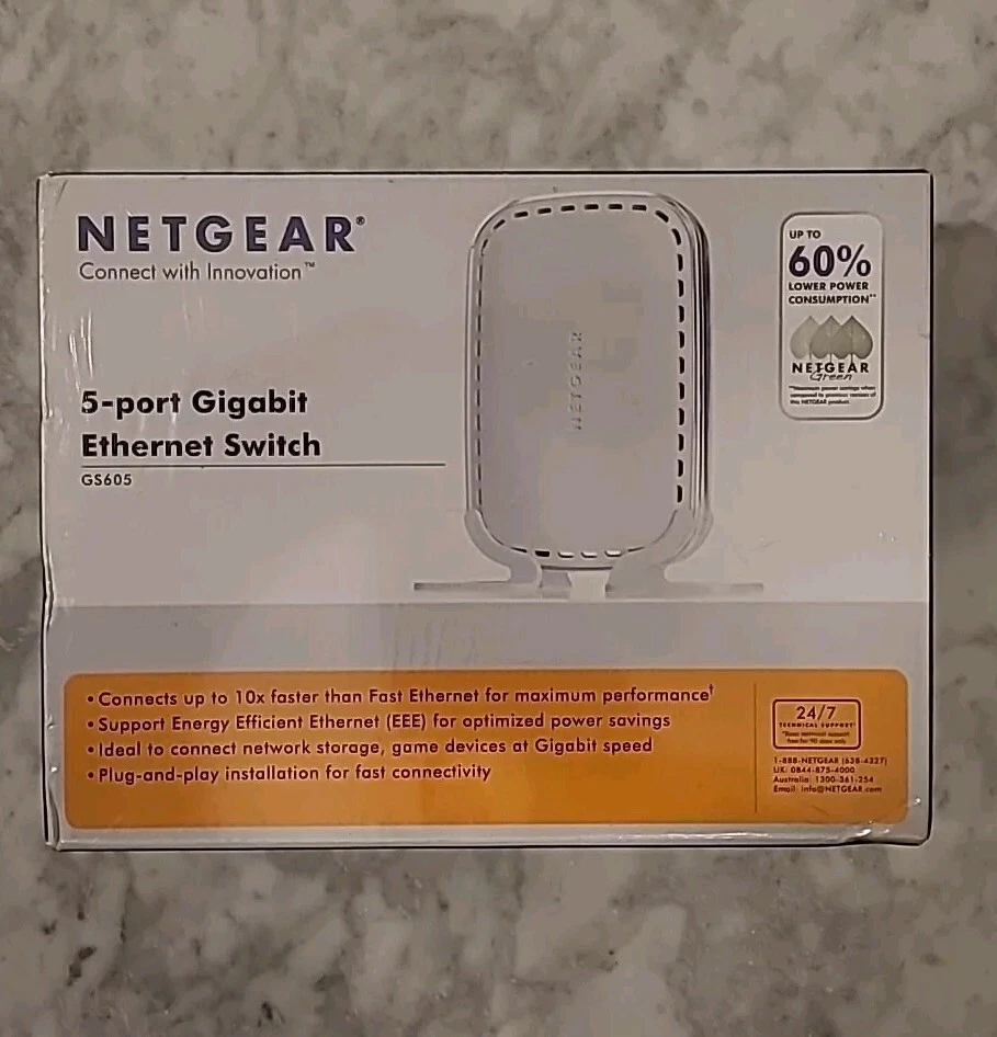 NETGEAR GS605NA 5 Port Gigabit Ethernet Unmanaged Switch