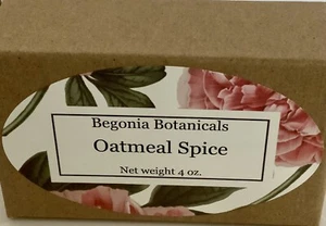 Begonia Botanicals Organic Soap Bar 4oz.Oatmeal Spice Women,Men Kids - Picture 1 of 2
