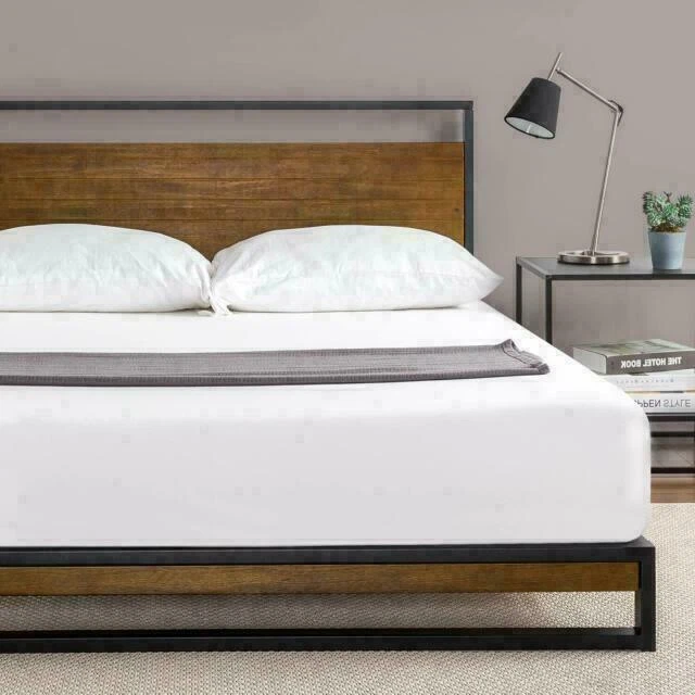 Zinus OLB-IRPBH-14Q Platform Bed, Size Queen - White