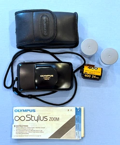 Olympus Stylus Zoom DLX 35-70mm Point & Shoot Black 35MM Camera Tested Works - Picture 1 of 23