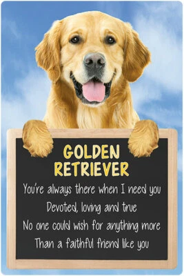 SAWLEY FINE ARTS Golden Retriever dog sign GOLDEN RETRIEVERS faithful friend wall hanging dogs