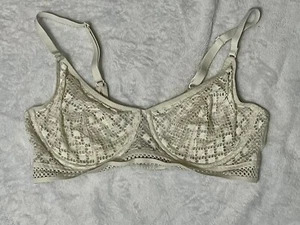 Adore Me Tatum Full Coverage Bra 36DD White Mesh Lace Underwire Adjustable - Picture 1 of 5