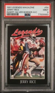 1991 Legends Magazine SILVER Insert #54 JERRY RICE San Francisco 49ers PSA 9 - Picture 1 of 2