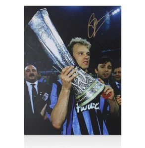 DENNIS BERGKAMP SIGNED INTER MILAN PHOTO: UEFA CUP WINNER - Picture 1 of 3