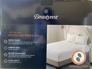Beautyrest Cotton Blend Heated Mattress Pad Secure Comfort Technology - Luxury - Picture 1 of 1