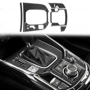 Cubierta de panel de cambio de marcha para consola de fibra de carbono real para Mazda CX-9 2016-2023 - Imagen 1 de 5