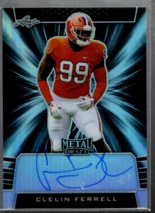 B3103- 2019 Leaf Metal Draft Prismatic Black #BACF1 Clelin Ferrell Auto /15 - Picture 1 of 2
