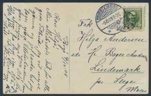 DENMARK. Star canc. BOGØ on card with 5 Øre Frederik VIII (PC410) - Picture 1 of 2