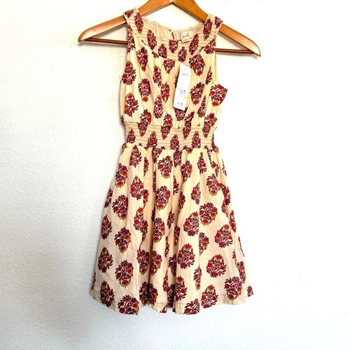 OFF WHITE Abito Peek bianco panna fantasia floreale senza maniche taglia 8 NUOVO