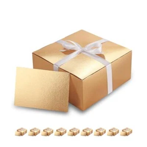 10 Gold Gift Boxes 8x8x4 Inches, Bridesmaid Boxes, Paper Gift Boxes with Lids... - Picture 1 of 6