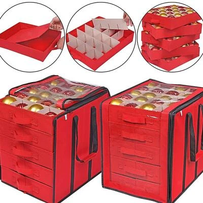Desktop Drawer Organizer Display Case Zipper Christmas Ornament Storage Box for - Image 1 of 4