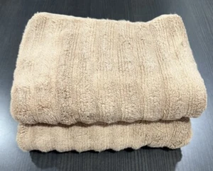 Turkish Luxury Collection 2 Hand Ribbed Towels Sand Color 16 x 28 in NWT - Picture 1 of 6