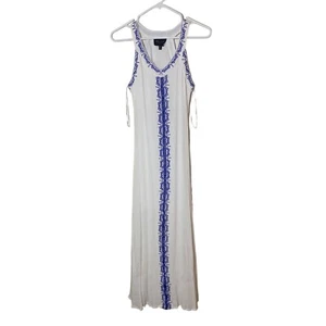 Romeo + Juliet Couture Maxikleid weiß & blau bestickt XS - Bild 1 von 9