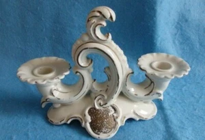 Alt Tettau, Barock, 1 Kerzenständer,1935-1948, Porzellan, goldene Ränder+Flächen - Bild 1 von 5