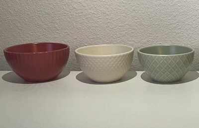 IKEA KEJSERLIG Mixed Color Bowls | 3 Pack Small Ice Cream, Snack, Soup Bowls - Image 1 of 4