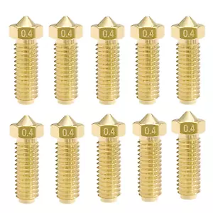 10 PZ Ugelli Ottone Anycubic Kobra 2 Parti Stampante 3D 10 PZ Kit Ugelli 0,4mm - Foto 1 di 1