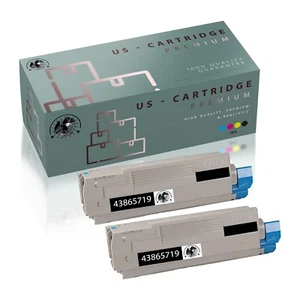 2PK 43865719 CyanTonerCartCompati Okidata C5850 C6150DTN-6150HDN-6150N MC560 MFP - Picture 1 of 7