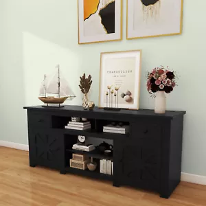Sureaity Farmhouse TV Stand 70" TV Console w/Storage Cabinets for TVs up to 80" - Picture 1 of 5