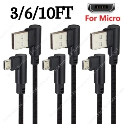 Cable micro USB de ángulo recto cable de carga rápida de 90 grados para Samsung LG Android Foto 1 de 4