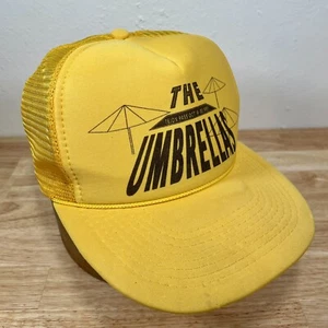 Vintage “The Umbrellas 1991 Japan - USA” Tejon Pass Art Exhibit Truck Hat Yellow - Picture 1 of 15