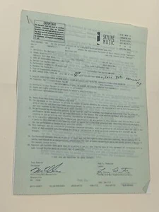 Outlaws Concert Contract 1990 Pittsburgh PA - Picture 1 of 1