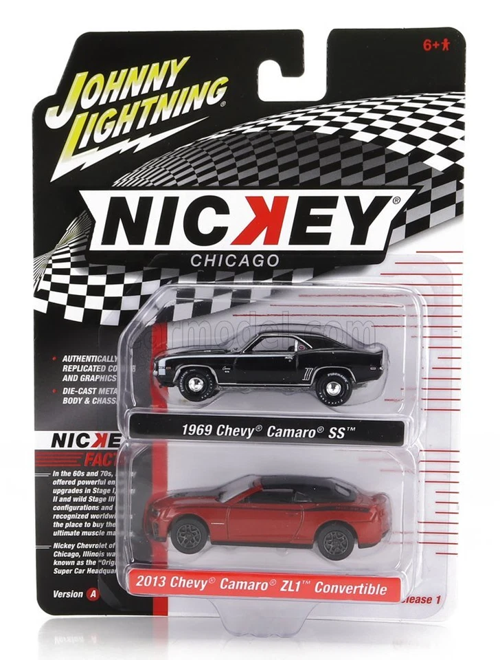 1/64 JOHNNY LIGHTNING - CHEVROLET - SET 2X CAMARO SS 1969 + ZL1 JLSP320A - Immagine 1 di 1