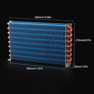 340*210*50MM Air/Water-cooled Condenser Aluminum-Cu Fin-Tube Heat Exchanger - Picture 1 of 1