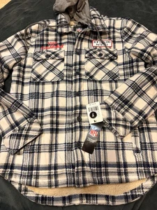 NFL New England Patriot kariertes Fleece Shirt mit Kapuze Gr. Herren M neu mit Etikett - Bild 1 von 5