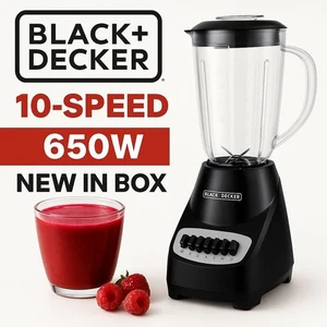 Black+Decker Frullatore 10 Velocità 650W 6 Tazze PerfectPour Barattolo Lame Acciaio Inox - Foto 1 di 6