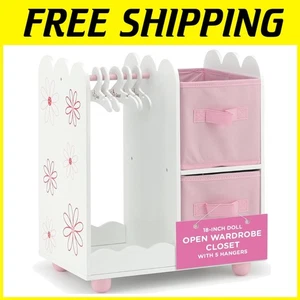 Armario para muñecas 18" - Almacenamiento de diseño floral para ropa de muñeca - Imagen 1 de 11