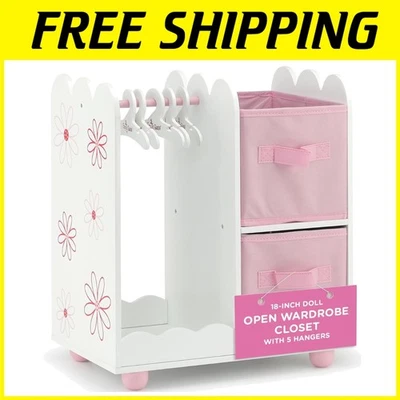 Armario para muñecas 18" - Almacenamiento de diseño floral para ropa de muñeca Foto 1 de 4