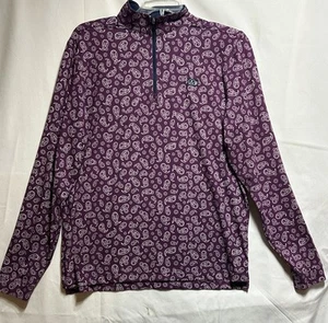 Good Good lila Golf Pullover, Paisley Design, 1/4 Reißverschluss Jacke ~ Größe L - Bild 1 von 12