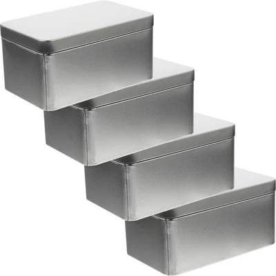  Contenitori per scatole di stagno da 4 pezzi scatola di archiviazione in - Immagine 1 di 4