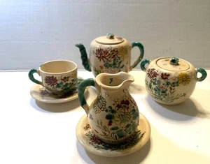 6 Pc.Antique Japanese Kinkozan Awata Tea Set Circa 1800s - Picture 1 of 15