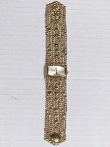 VTG Anne Klein Gold Tone Women's Watch W/Random Hearts In a Mesh/Chain Band Runs - Picture 1 of 23