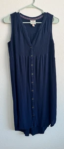 Abito midi Knox Rose donna blu navy senza maniche scollo a V con bottoni piccolo - Foto 1 di 7