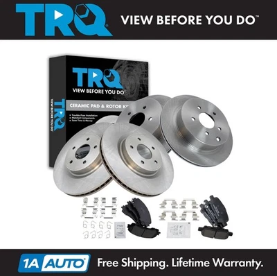 Kit de pastilhas de freio e rotor TRQ compatível com cerâmica 2014-2017 INFINITI Q50 2017 Q60 - Imagem 1 de 4